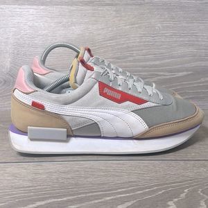 Puma Future Ride Women’s Size 10.5 Silver Gray Pink Lilac Trainers Sneakers